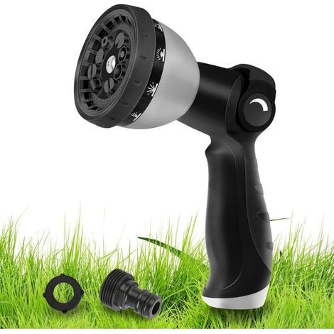 Pistola a spruzzo da giardino ZOLGINAH, ugello professionale ad alta pressione, 10 modalità di spruzzo regolabili - Lavaggio auto, lavaggio animali domestici e irrigazione del prato - Grigio (1/5)