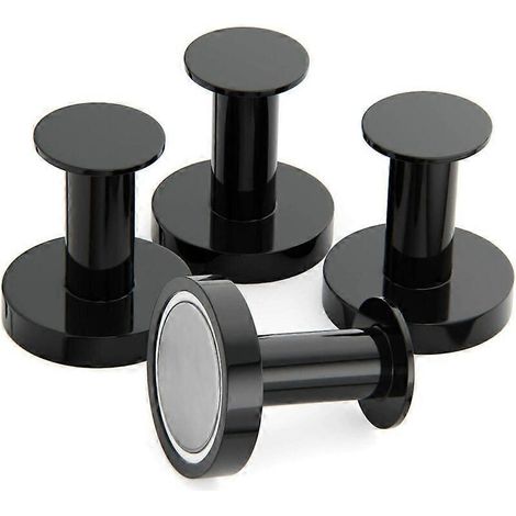 Magnetische Garderobe zum Aufhängen von Mänteln und Taschen, 4 extra starke schwarze Wandhaken, Türhänger mit Metallmagnet