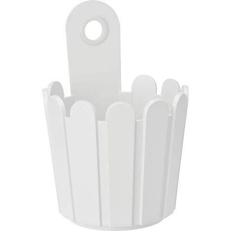 AIDUCHO Bac À Fleurs Mini Polypropylène 15 Cm - Blanc (1/5)
