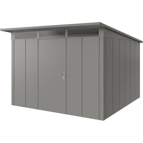 Hörmann Metall-Gerätehaus "Juno" mit Pultdach, JPD14 - Design, 310 x 310 cm (B x T), graualuminium, 1-flüglige Tür, Anschlag links (1/5)