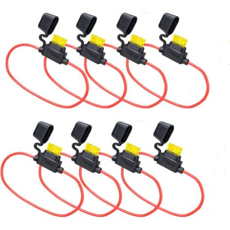 12V, 14 AWG wasserdichte Sicherungshalter mit 20A-Sicherungen, 8er-Pack für Fahrzeuge