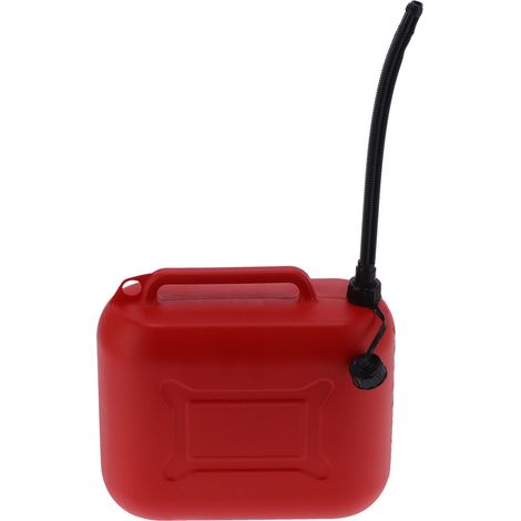 Bidon d'essence ABS plastique rouge 20L capacité antichute seau de stockage avec tuyau de sortie 43cm (1/5)