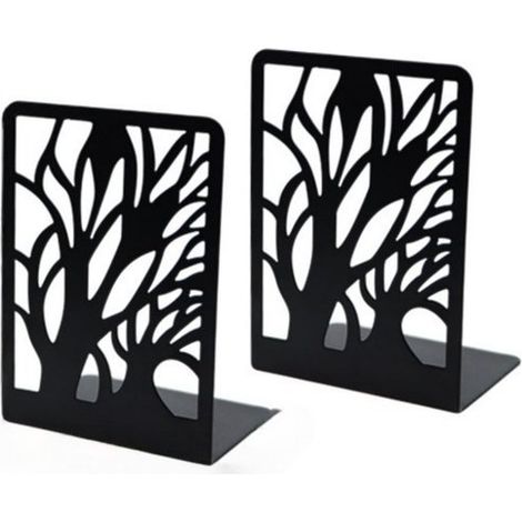 Set mit 2 Buchstützen L förmige, dekorative Buchstützen aus Eisen Durchbrochene Metallbuchstützen Rutschfest und rostfrei für Zuhause, Büro und B (1/5)
