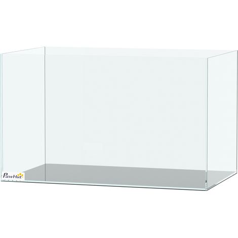 Aquarium 43L en Verre Trempé avec Tapis de Protection Pour Poissons, Crevettes, Tortues, 50 x 30 x 30 cm, Transparent