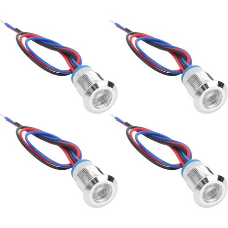 jeux de LED rondes précâblées étanches bicolores à anode commune, électrode d'anode 1224 V 12 mm (rouge et bleue)
