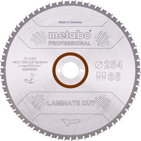 Metabo Sägeblatt laminate cut - professional, 254x30 Z66 FZ/TZ 0° (1/2)