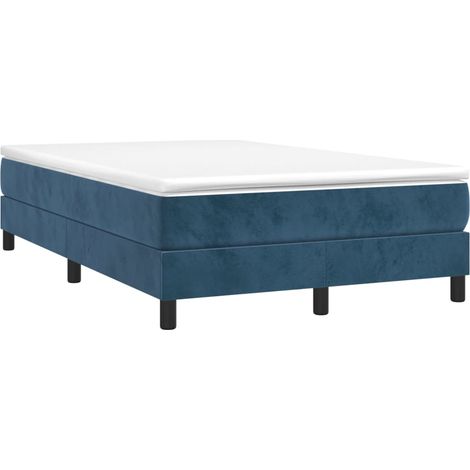 Sommier à lattes de lit et matelas Bleu foncé 120x200cm Velours vidaXL