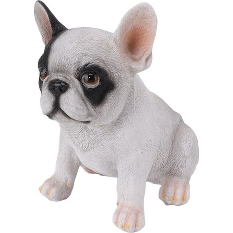 statue jardin exterieur-Statue Résine Bulldog Adorable - Sculpture pour Jardin et Décor D'Intérieur en Résine Colorée Résistante (1 Figurine) (1/5)