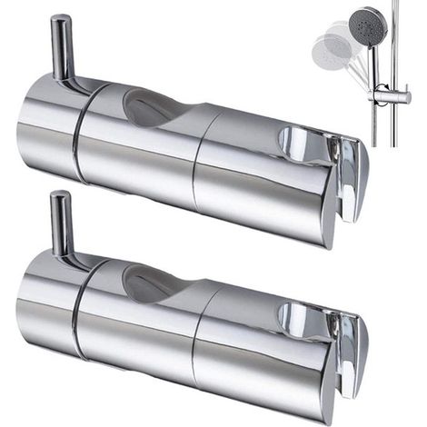 2 pièces - Support de pommeau de douche - Fixation murale pour pommeau de douche - Accessoires pour barre de douche extensible - Support de douchette à ventouse - Diamètre 24 mm - Barre de douche univ (1/5)