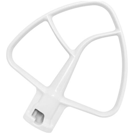 K45B Batteur plat avec revêtement pour mixeur KitchenAid de 4,5 à 5 litres, pagaie pour mixeur compatible avec les accessoires de cuisine à tête inclinable, blanc (1/4)
