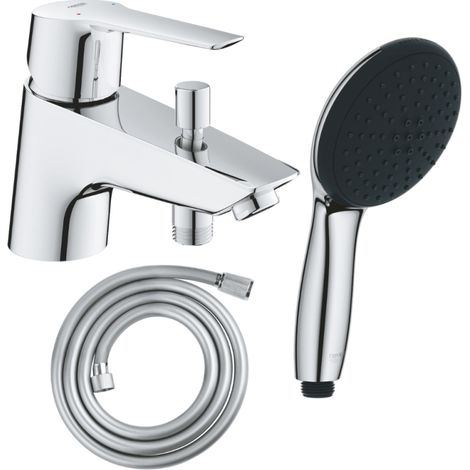 Mitigeur bain douche monotrou GROHE Start 2021 Quickfix + Douchette 2 jets GROHE Vitalio Start 110