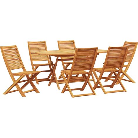 Maison Exclusive - Set da Pranzo per Giardino 7 pcs Marrone (1/5)