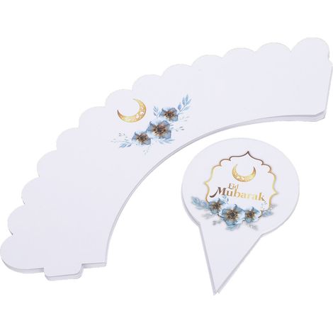 12 feuilles de papier cartonné pour emballage de cupcakes du Ramadan, décorations, articles de fête, bricolages et ornements (1/5)