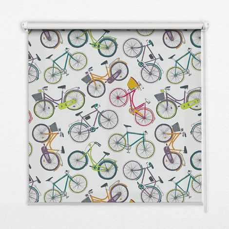 Tenda a Rullo Interna per Finestra - Tenda Filtrante Luce - Tenda Privacy - Tenda Decorativa Rettangolare - Rullo per Interni - (100 cm x 100 cm) - Biciclette (1/5)
