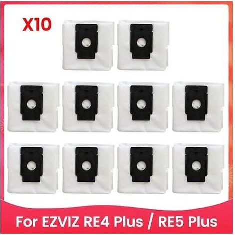 Lot de 10 sacs à poussière de rechange pour aspirateur robot EZVIZ RE4 Plus / RE5 Plus - Accessoires et pièces détachées (1/5)