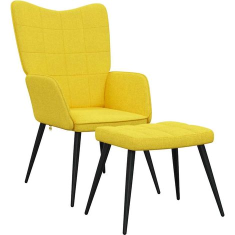 Maison Exclusive - Relaxsessel mit Hocker Senfgelb Stoff (1/5)
