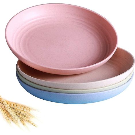 4 assiettes de paille de blé légères (1/2)