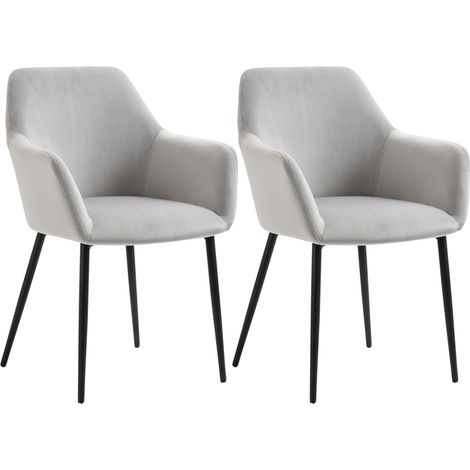 skandinavische Sessel fürs Wohnzimmer, geschwungene Rückenlehne und Armlehnen, gepolsterter Sitz, 54 x 57 x 80 cm, Grau
