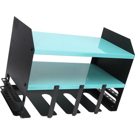 Werkzeug-Organizer mit 4 Fächern, Eisenkonstruktion, multifunktionaler, kompakter Bohrmaschinenhalter zur Wandmontage für Werkstatt und Lager, blau (1/5)