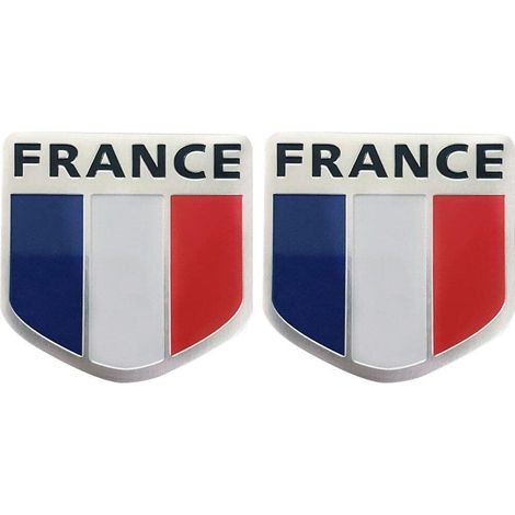 Autoaufkleber Frankreich, 2 Stück Französische Flagge 3D-Aufkleber für Autodekoration Aufkleber Außenzubehör