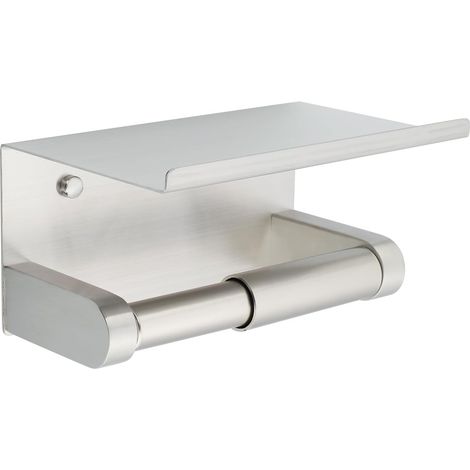 Porte Papier Toilette en Acier Inoxydable, Longueur 17.5 CM, Porte Papier Toilette Mural Robuste avec Système à Ressort pour Salle de Bain et Maison, Brossé (1/5)