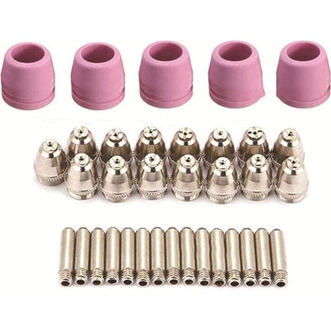 CPSARKV Kit d'électrode de buse,AG60 SG55 Plasma Cutter Torche de coupe Consommables Kit de coupelles de buses d'électrode (35pc/set) (1/3)