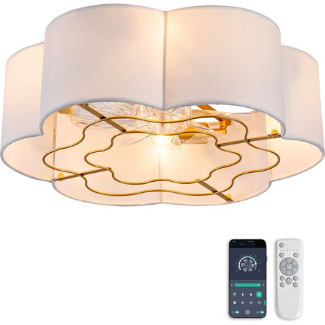 Moderner 19-Zoll-Deckenventilator, ABS-Flügel, doppelte Steuerung über App und Fernbedienung, six-speed reversible fan settings, ideal for bedrooms and nurseries (1/5)