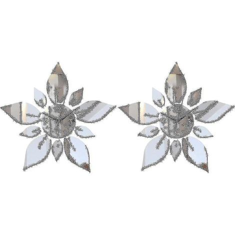 Lot de 2 stickers muraux miroir acrylique simple face, horloge à quartz style moderne, décoration intérieure (1/5)