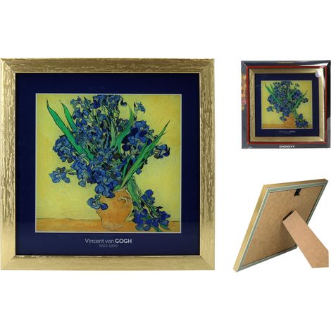 Riproduzione del quadro "Iris" di Vincent van Gogh, cornice decorativa per la parete. (1/4)