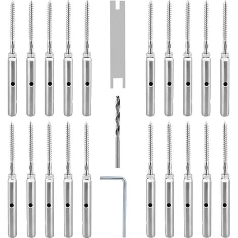 T316 Stainless Steel Cable Tensioners for 3 mm Stainless Steel Cable for Body Guard, Stair Cable Ramp, Outdoor Patio Railing (1/5)