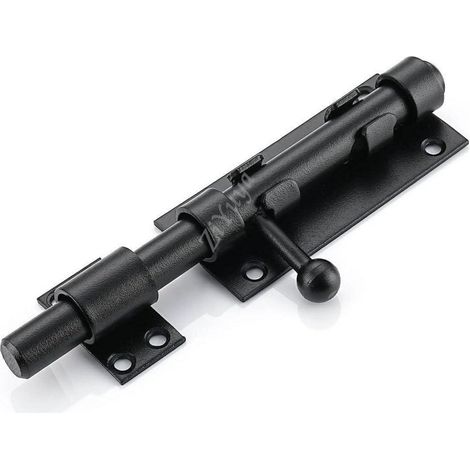 Verrou de porte coulissante 160mm en acier inoxydable, verrouillable, noir