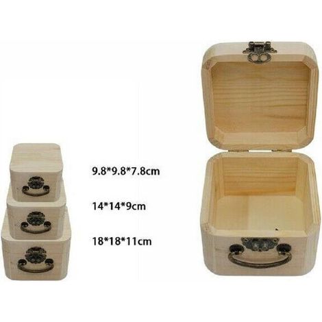 TrAdE Shop Traesio - Set 3 Scatole In Legno Decoupage Tris Matrioska Scatola Cofanetto Ly-3005a -