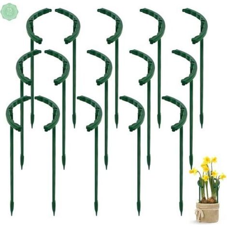 16 Half-Round Plant Stakes, Cage Supports, and Support Rings (24 x 14 cm) (1/5)