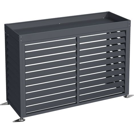 ELIAS Wärmepumpenverkl. Anthr. 140x50x102cm, mit Pflanzdeckel