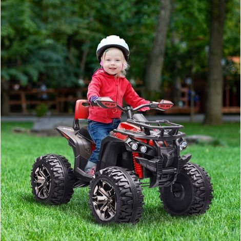 Quad eléctrico infantil 3-8 km/h, autonomía 45 min, LED, USB/TF, rojo OKMYHOME (1/5)