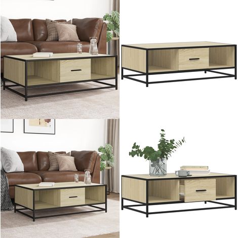 vidaXL Couchtisch Sonoma-Eiche 100x57x35 cm Holzwerkstoff und Metall (1/5)