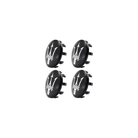 Enjoliveurs Enjoliveurs avec logo central 60 mm Matériau ABS Compatible avec les accessoires Mesertatti (MS noir-chrome) (1/5)