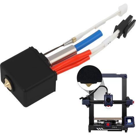 Hotend Extrudeuse d’Imprimante 3D V5 J-Head avec Chaussette en Silicone, Buse 0.4mm, Cartouche Chauffante Céramique 24V, Compatible avec Série Kobra 2 Neo