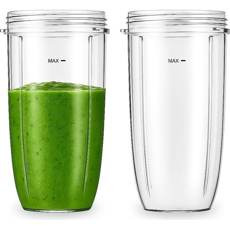 Lot de 2 Bols de Mixeur de Rechange de 32 oz pour 600 W et 900 W, Compatibles avec les Lames d'Extraction (1/5)