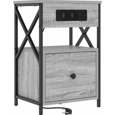 Maison Exclusive - Nachttisch Graues Sonoma 40 x 31 x 60 cm Holzw