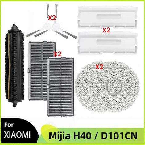 9 kit d’ pour H40/D101CN aspirateurs nettoyeur brosses principale/latérale serpillières sacs poussière filtres (1/5)
