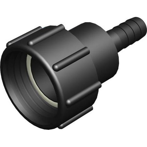 Raccord femelle S60x6 - male cannelé droit 19mm (1/2)