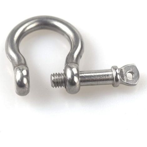 10pcs M5 La manille d'anneau d'arc de D ferme à clef l'acier inoxydable 304 pour le gréement résistant, transportant, manilles de maillon de chaîne en acier (1/4)