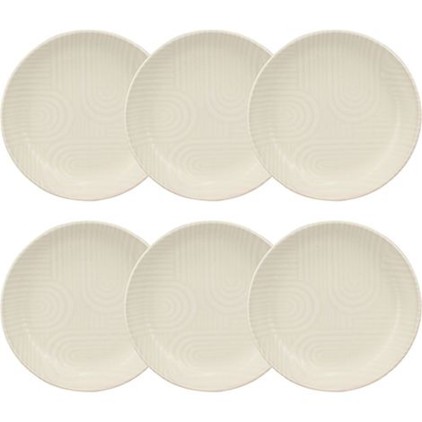 Lot de 6 assiettes creuses 20,5cm en grès, DUNE