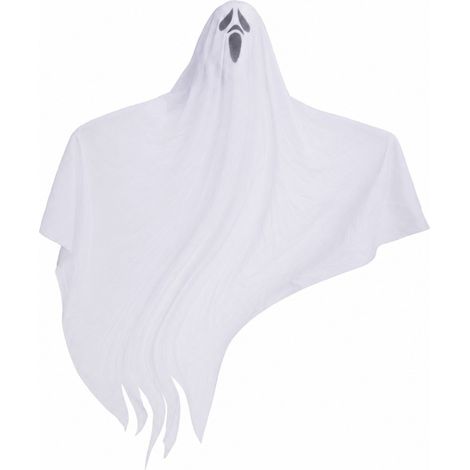 Décorations d'Halloween fantômes suspendus, lot de 3, blanc, 75 cm, en tissu, pour intérieur et extérieur (1/5)