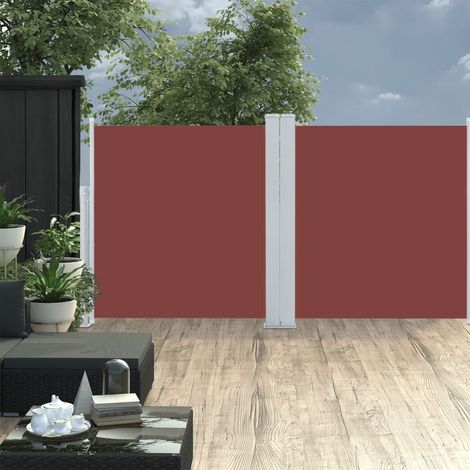 Auvent latéral rétractable Paravent extérieur Brise Vue Rétractable pour Jardin, Balcon, terrasse Marron 120 x 600 cm NDTN8021975 (1/5)