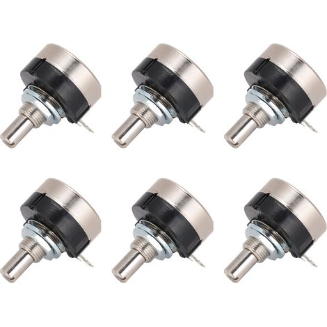 Lot de 20 variateurs rotatifs carbone 270° RV24YN 20S 2W boîtier fer anodisé Ø6mm pour ampli audio radio jouet éclairage (1/5)