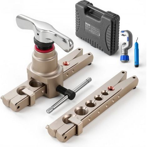 Abocardador Tubo, Herramienta de Abocardado HVAC 9 a 16 mm, 45 Grados Cono Excéntrico Kit con Abrazaderas para Tubos de Cobre y Aluminio con Cortatubos y Desbarbador para Aire Acondicionado (1/5)