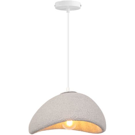 royaluxe- Lustre Personnalisé Créatif D'Intérieur 30CM Plafonnier Rétro E27 Suspension Lustre Moderne Gris (1/5)