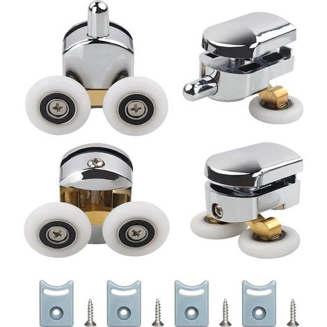 4 Stück 23-mm-Duschtürrollen für Schiebetüren, Ersatzrollen für 4–6 mm Glas (1/5)